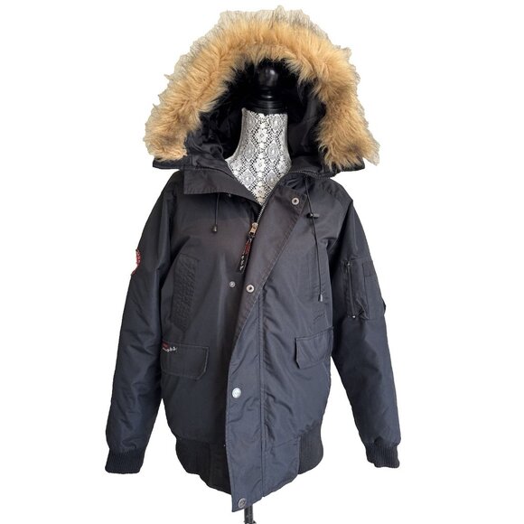 Canada Goose Parka Jacket Women's Small Bomber Hood Down Full Zip Chilliwack - Picture 2 of 16